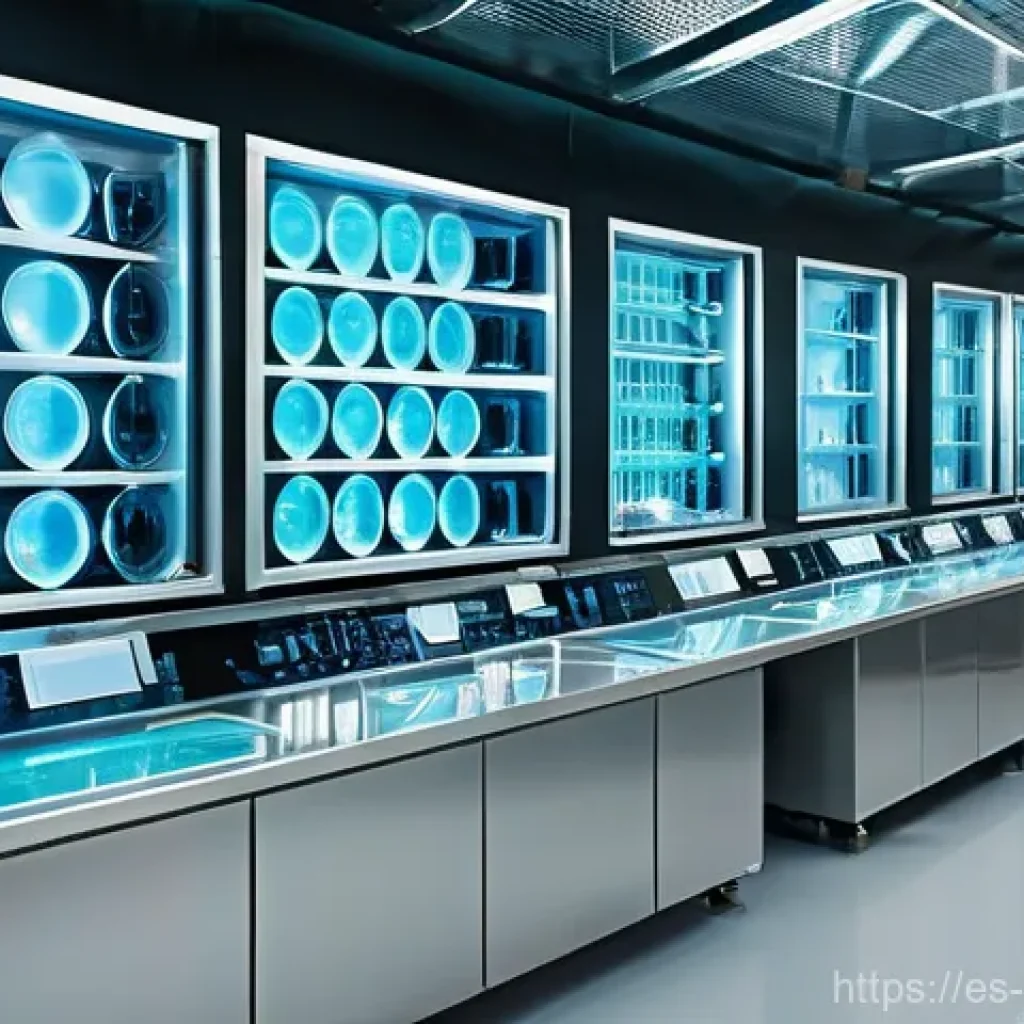생물반응기 설계 및 운용 - **Prompt:** A vibrant and futuristic biotechnology laboratory, meticulously clean and brightly lit. ...