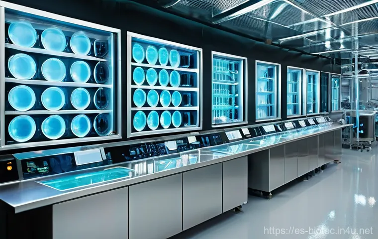 생물반응기 설계 및 운용 - **Prompt:** A vibrant and futuristic biotechnology laboratory, meticulously clean and brightly lit. ...