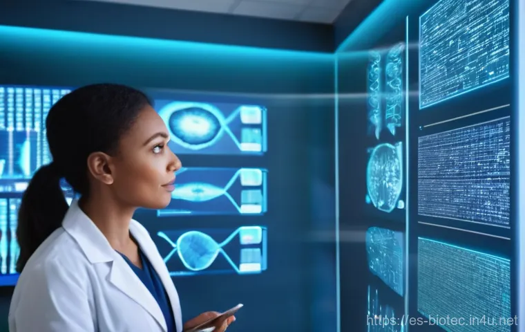 생물정보학 개요 - Prompt: Personalized Medicine in a Clinic Setting**
"A modern, brightly lit medical consultation ro...