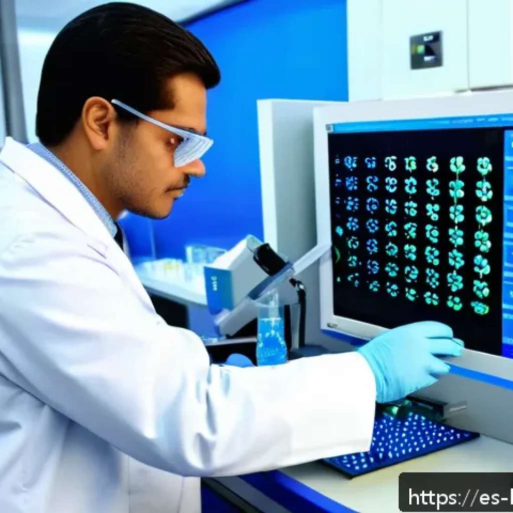 바이오의약품 규제 정책 - A modern pharmaceutical laboratory in Latin America, showcasing scientists in white lab coats and sa...