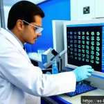 바이오의약품 규제 정책 - A modern pharmaceutical laboratory in Latin America, showcasing scientists in white lab coats and sa...